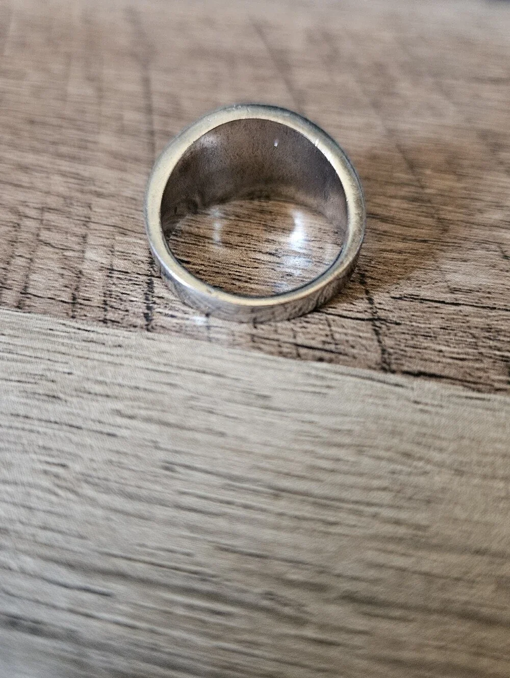 Black and Silver Men's Floral Band Ring